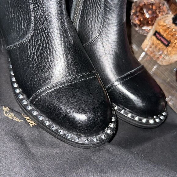 Zadig & Voltaire Empress Clous Textured Leather Ankle Boots NWOB, With Dust Bag - Picture 14 of 17